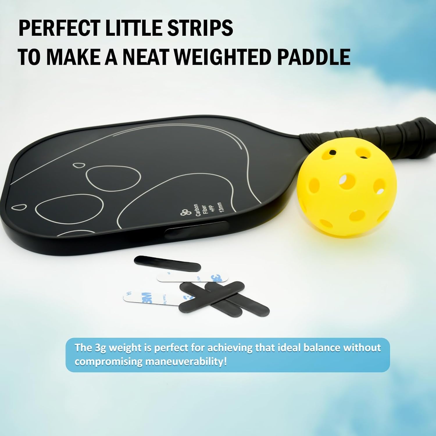 Lead Tape for Pickleball Paddles, 30Pcs 3G Adhesive Pickleball Lead Tape for Pad