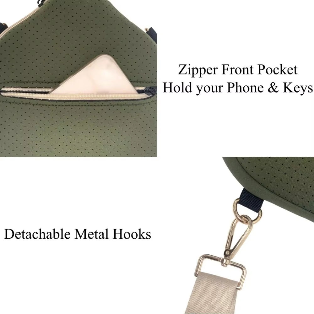 Large Capacity Pickleball Crossbody Bag Waterproof Zipper Closure Pickleball Paddle Cover Adjustable Strap Professional