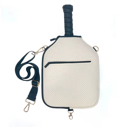 Large Capacity Pickleball Crossbody Bag Waterproof Zipper Closure Pickleball Paddle Cover Adjustable Strap Professional