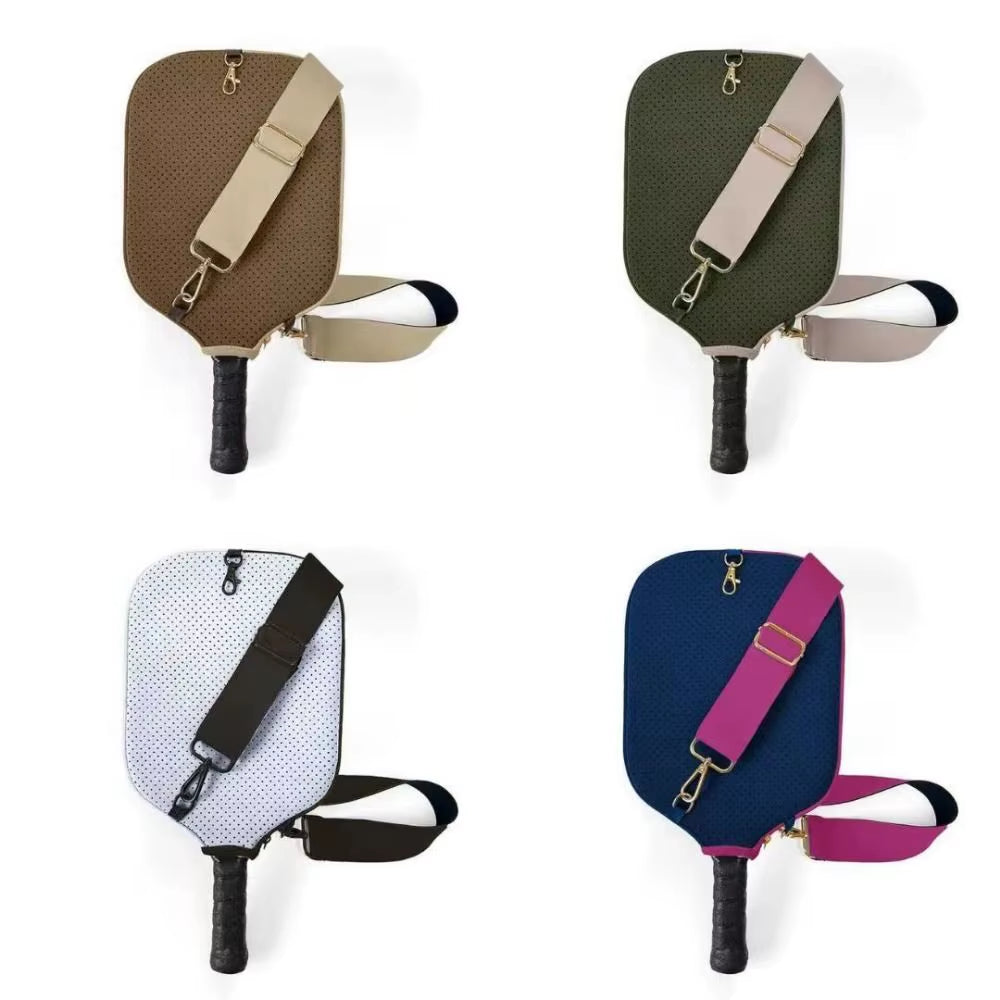 Large Capacity Pickleball Crossbody Bag Waterproof Zipper Closure Pickleball Paddle Cover Adjustable Strap Professional