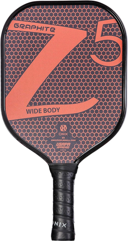 Graphite MOD Z5 Carbon Fiber Pickleball Paddle with Wide-Body Shape, Honeycomb Core, Graphite Face & Cushion Comfort Pickleball Paddle Grip