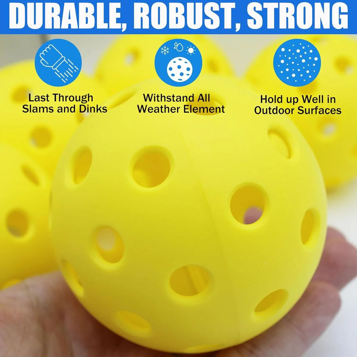20 Pack Pickleball Balls, USAPA Approved 40 Holes High Elasticity & Durable Pickle Balls (Multicolor)