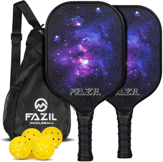 Pickleball Graphite Paddles Set, Lightweight, Beginner to Professional, Men & Women, Indoor/Outdoor, Pickell Paddles and Balls Set，Pickleball Gift Set with Portable Bag, 2 Pack Paddles, 4 Balls