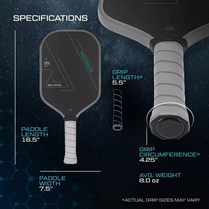 BEN JOHNS T700 Carbon Fiber Pickleball Paddle Carbon Friction Surface 16Mm Polymer Honeycomb Core Enhanced Power&Spin&Control