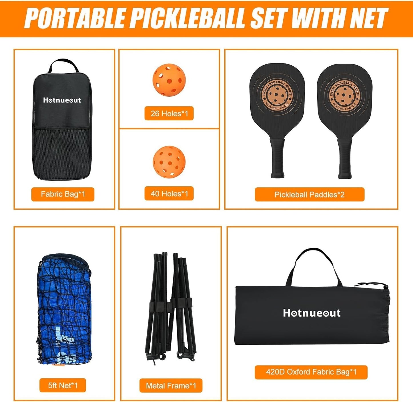 Pickleball Set with Net and Paddles 5FT Wide Indoor Mini Portable Pickle Ball...