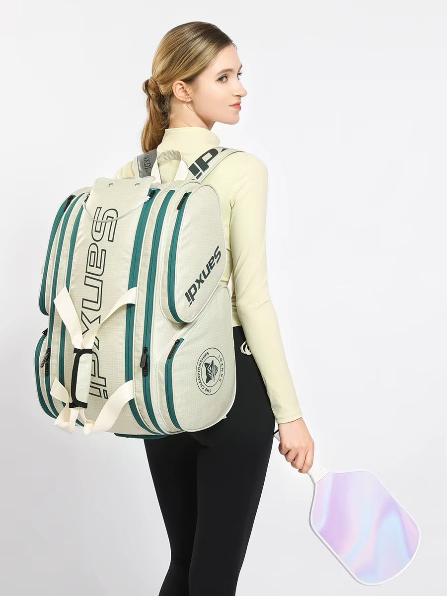 2026 SANXDI Pickleball Backpack Unisex Versitle Tennis Racquet Bag Large Capacity Shoes Compartment Pickleball Racket Travel Bag