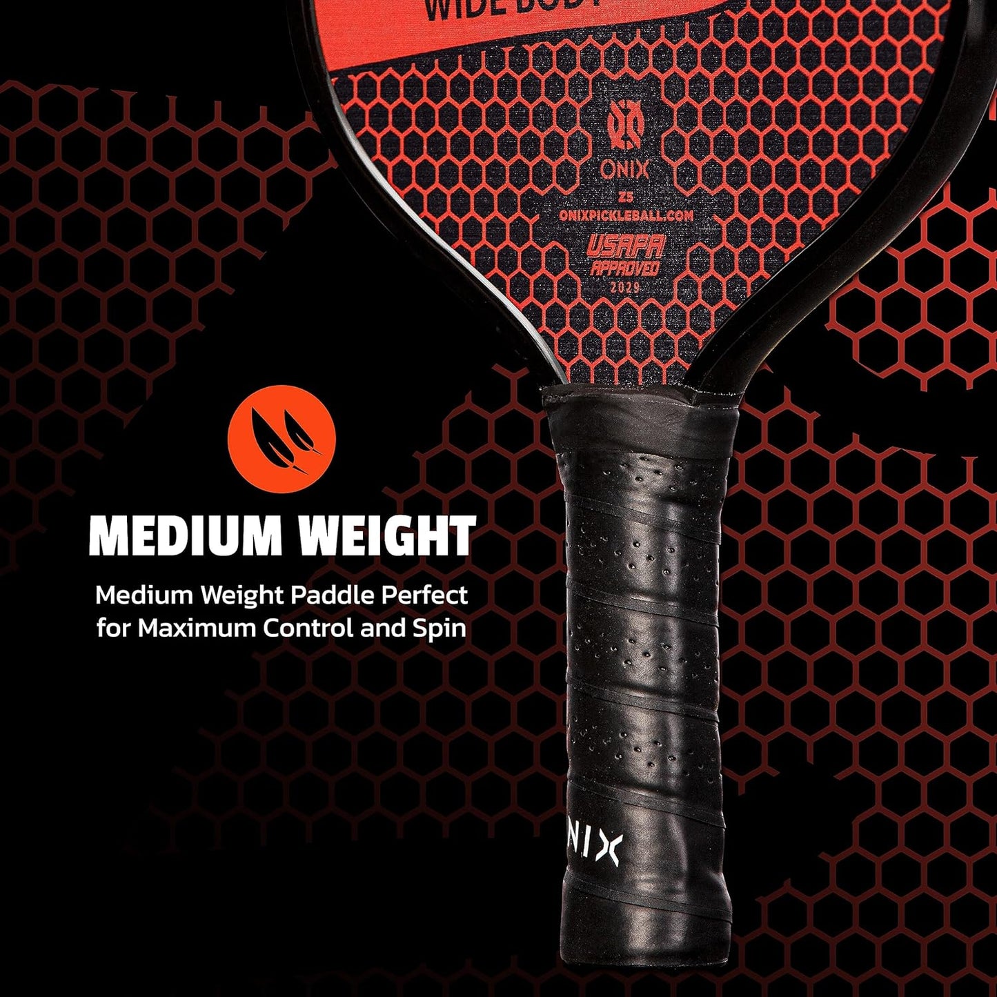Graphite MOD Z5 Carbon Fiber Pickleball Paddle with Wide-Body Shape, Honeycomb Core, Graphite Face & Cushion Comfort Pickleball Paddle Grip