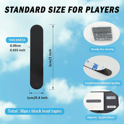 Lead Tape for Pickleball Paddles, 30Pcs 3G Adhesive Pickleball Lead Tape for Pad