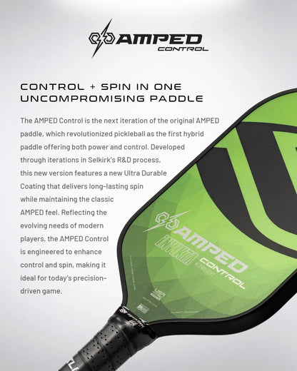 Selkirk Amped Control Epic Pickleball Paddle – Lightweight Composite Paddle for Spin & Control – USAPA Approved – for Beginner to Advanced Players, Indoor & Outdoor Use